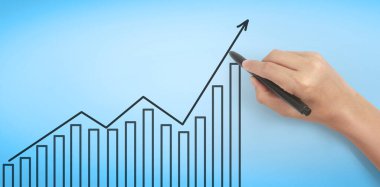 El çizimi bir tablo, büyümenin grafiği