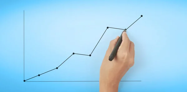 Ručně Kreslit Graf Graf Zásob Růstu Stock Snímky