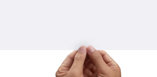 Fechar Mãos Segurando Papel Branco Vazio Fotos De Bancos De Imagens