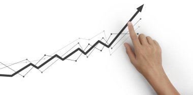 Finansal gösterge ve muhasebe piyasa analizi grafiklerine elle dokunmak