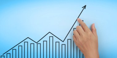 Finansal gösterge ve muhasebe piyasa analizi grafiklerine elle dokunmak