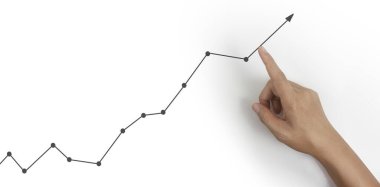 Finansal gösterge ve muhasebe piyasa analizi grafiklerine elle dokunmak