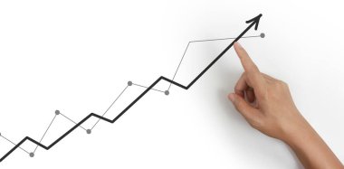 Finansal gösterge ve muhasebe piyasa analizi grafiklerine elle dokunmak