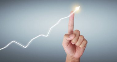 Finansal gösterge ve muhasebe piyasa analizi grafiklerinin el ele dokunması