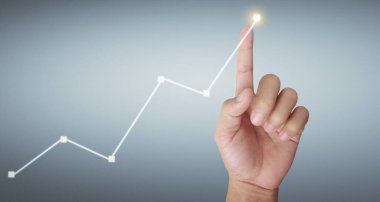 Finansal gösterge ve muhasebe piyasa analizi grafiklerinin el ele dokunması