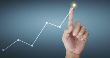 Finansal gösterge ve muhasebe piyasa analizi grafiklerinin el ele dokunması