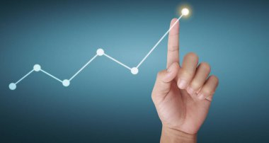 Finansal gösterge ve muhasebe piyasa analizi grafiklerinin el ele dokunması