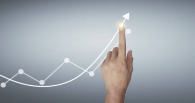 Finansal gösterge ve muhasebe piyasa analizi grafiklerinin el ele dokunması