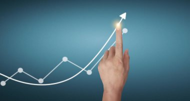 Finansal gösterge ve muhasebe piyasa analizi grafiklerinin el ele dokunması