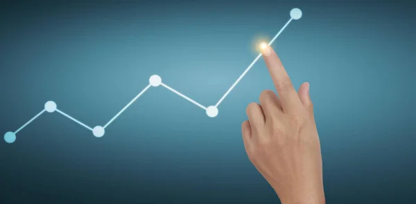 Hånd Rørende Grafer Finansiel Indikator Regnskab Markedsøkonomi Analyse Diagram - Stock-foto