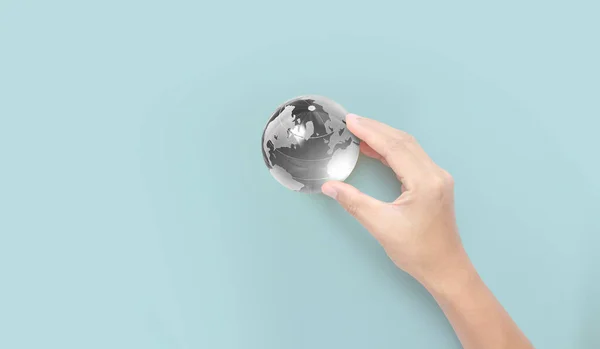 Globe Hand Energy Saving Concept Elements Image — стокове фото