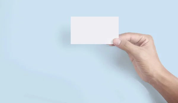 Mão Segurando Cartão Virtual Com Seu — Fotografia de Stock