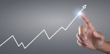 Finansal gösterge ve muhasebe piyasa analizi grafiklerinin el ele dokunması
