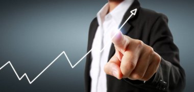 Finansal gösterge ve muhasebe piyasa analizi grafiklerinin el ele dokunması