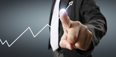 Finansal gösterge ve muhasebe piyasa analizi grafiklerinin el ele dokunması