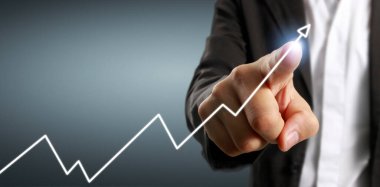 Finansal gösterge ve muhasebe piyasa analizi grafiklerinin el ele dokunması