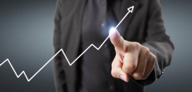 Finansal gösterge ve muhasebe piyasa analizi grafiklerinin el ele dokunması