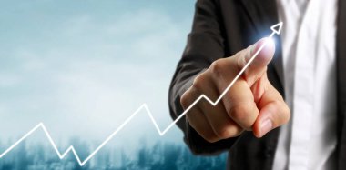 Finansal gösterge ve muhasebe piyasa analizi grafiklerinin el ele dokunması