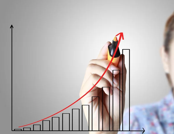 Woman drawing a graph — Stock Photo, Image