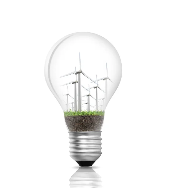 Electric light bulb and  green energy — Stock Photo, Image