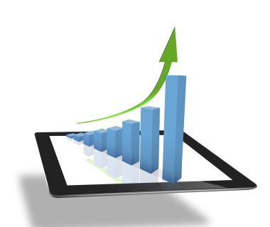 Finansal verilerle çalışmak için tablet bilgisayar 