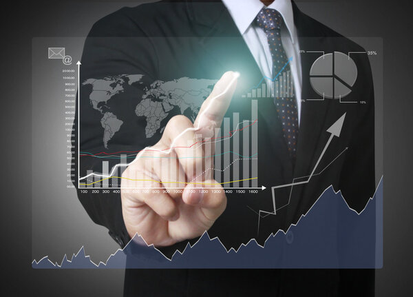 Человек держит бизнес
