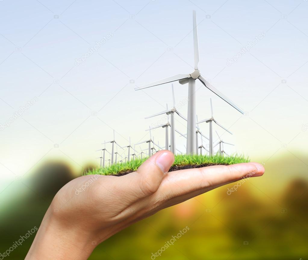 Wind turbine in the hand 