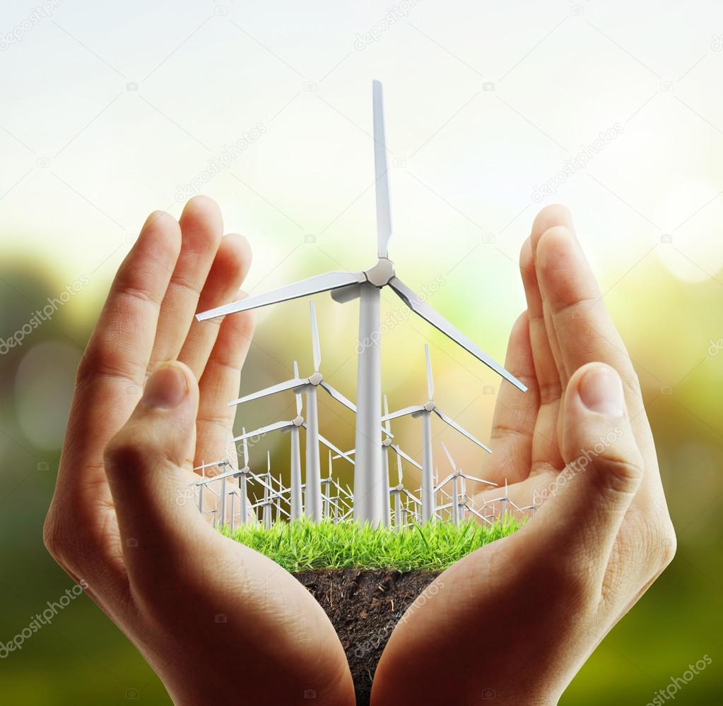 Wind turbine in the hand 