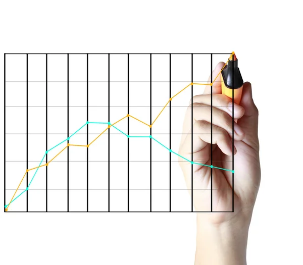 Iş adamı el çizim grafik — Stok fotoğraf