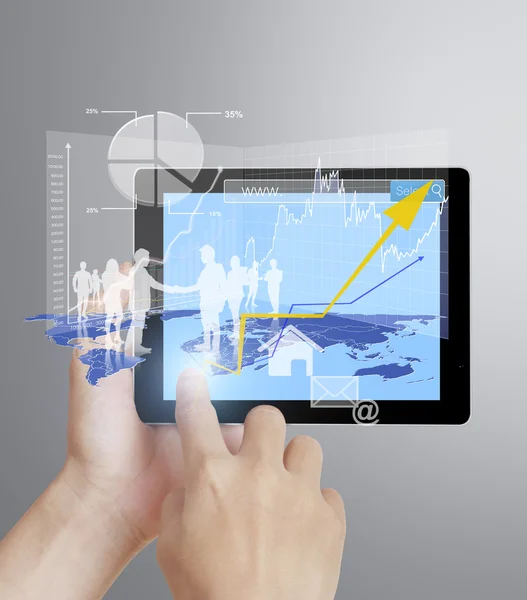 Touch-Tablet in der Hand — Stockfoto