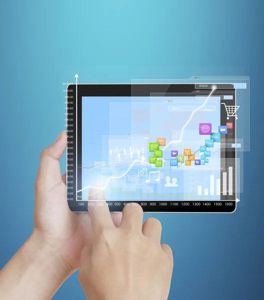 Touch-Tablet in der Hand — Stockfoto