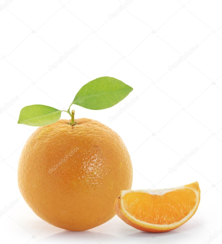 orange slice on white background 