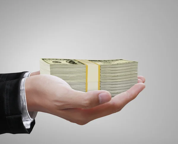 Man holding cash — Stock Photo, Image