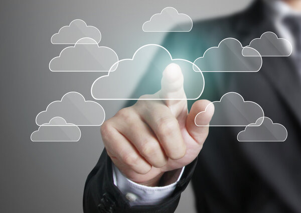 Палец нажав на сенсорный экран дисплея
 