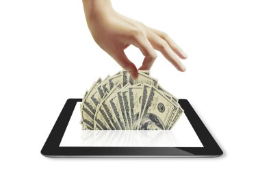 Finansal simgeler geliyor gösterilen tablet