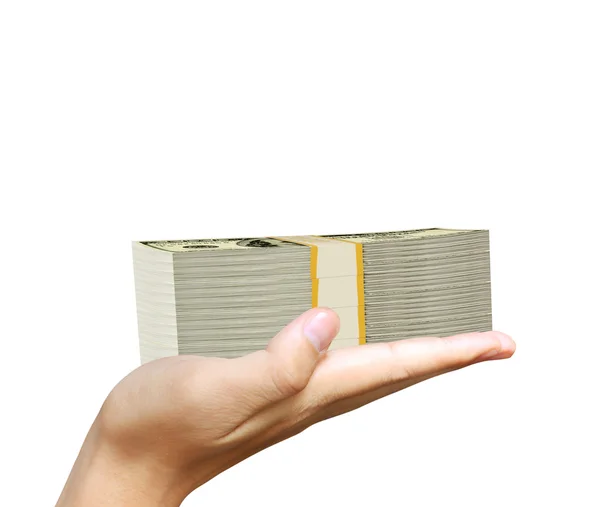 Man holding cash — Stock Photo, Image