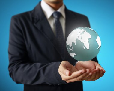parlayan bir dünya dünya onun elinde tutan. Sağlanan Earth görüntü