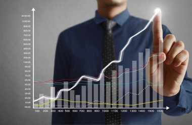 yüksek teknoloji tür: modern düğme La basarak işadamı