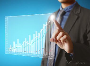 yüksek teknoloji tür: modern düğme La basarak işadamı