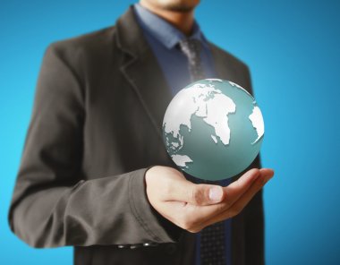 parlayan bir dünya dünya onun elinde tutan. Sağlanan Earth görüntü