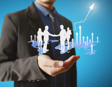 yüksek teknoloji tür: modern düğme La basarak işadamı