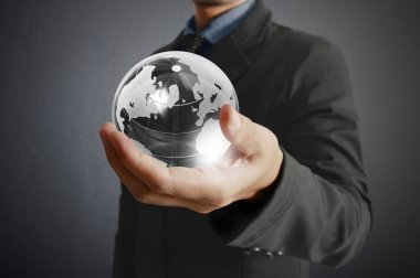 parlayan bir dünya dünya onun elinde tutan. Sağlanan Earth görüntü