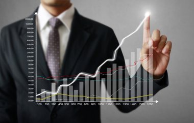 yüksek teknoloji tür: modern düğme La basarak işadamı