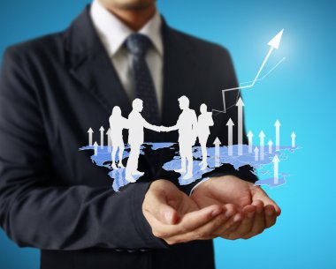 yüksek teknoloji tür: modern düğme La basarak işadamı