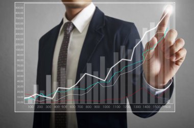 yüksek teknoloji tür: modern düğme La basarak işadamı