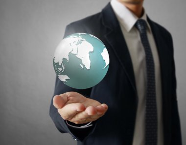 parlayan bir dünya dünya onun elinde tutan. Sağlanan Earth görüntü