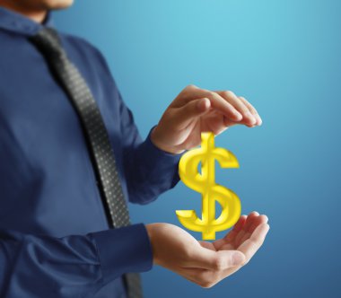 işadamı ile finansal simgeler