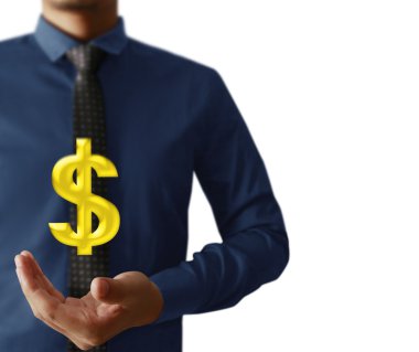 işadamı ile finansal simgeler