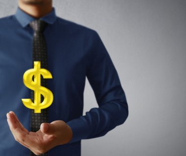 işadamı ile finansal simgeler