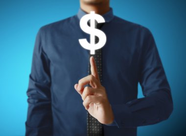 işadamı ile finansal simgeler